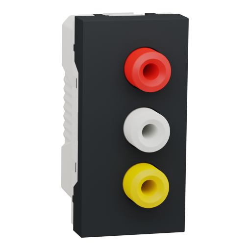 Nova Unica - Tomada áudio & vídeo 3 RCA 1 mód. - Antracite