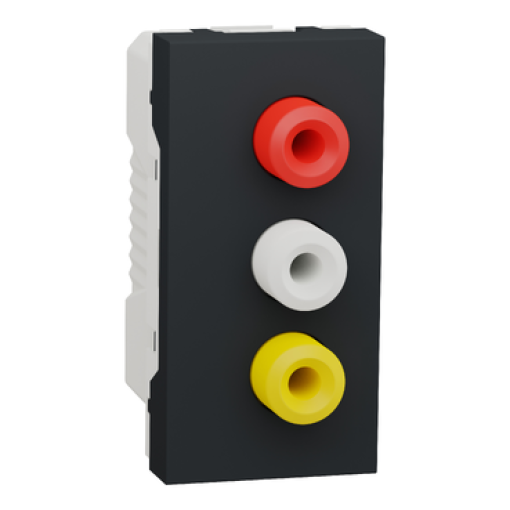 Nova Unica - Tomada áudio & vídeo 3 RCA 1 mód. - Antracite