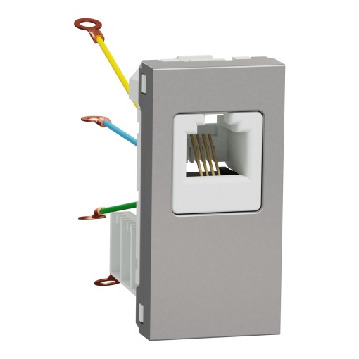 Nova Unica - Tomada telefone RJ12 1 mód. - Alumínio