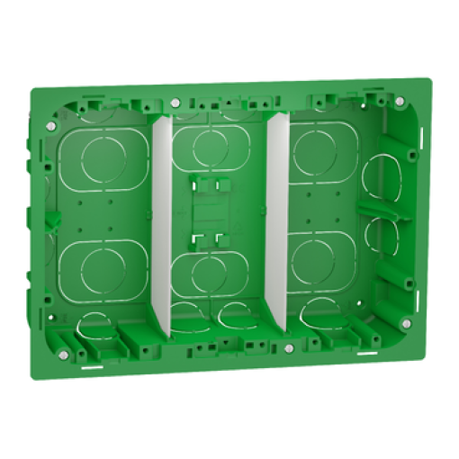 Nova Unica - Caixa de encastrar - módulos 3 x 4 - Verde translúcido
