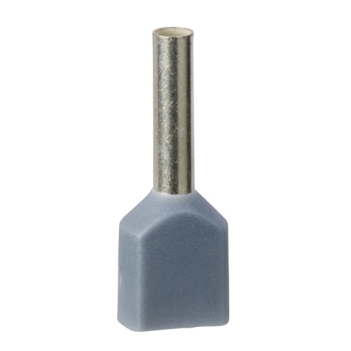 INSULATED DOUBLE CABLE END MEDIUM SIZE 0.75 MM² GREY