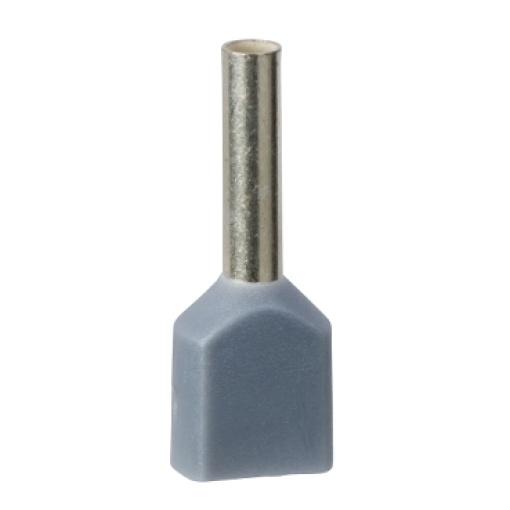 INSULATED DOUBLE CABLE END MEDIUM SIZE 0.75 MM² GREY