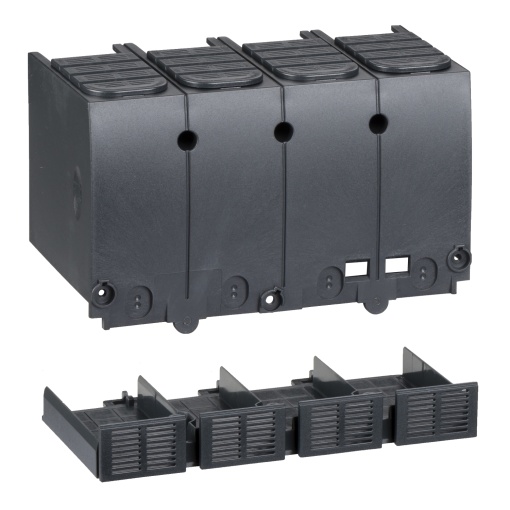 Tapa-bornes NSX100250DC 4P, 3P em série