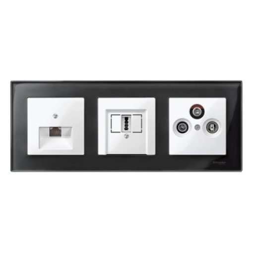 M-Elegance - Centro de tomada TV-FM-SAT - Branco brilhante