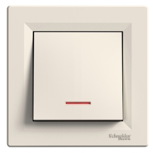 Asfora - Botão de pressão - luminoso - 10A - Creme