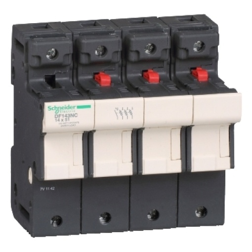 TeSyS porta-fusível 3P N 50A - tamanho fusível 14 x 51 mm