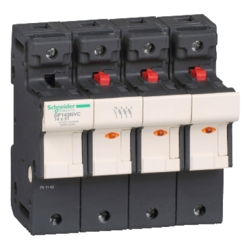 TeSyS porta-fusível 3P N 50A - tamanho fusível 14 x 51 mm