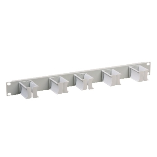 Actassi - 19" front panel 1U with 5 insulating cable guides - RAL7035