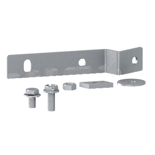 Set of 2 combined fixing brackets for earthing collector bar and DIN rail.