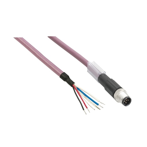 power IN distribution cable - straight - M8 female-wire - 15m