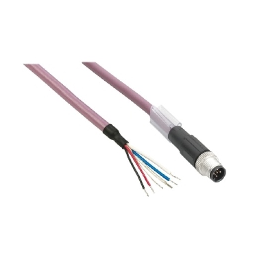 power IN distribution cable - straight - M8 female-wire - 15m