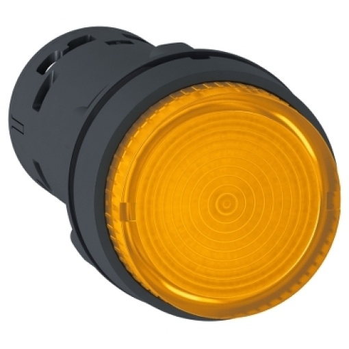 Botão de pressão monolítico iluminado, plástico, laranja, ø22, led integral, retorno por mola, 24 v acdc, 1 não