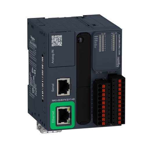 Controlador M221 Modular c Ethernet 16 ES do tipo transistor PNP Mola
