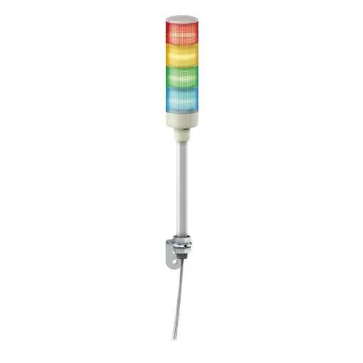 Baliza de sinalização monolítica, Harmony XVG, 60mm, azul verde laranja vermelho, luz fixa, sinal sonoro, mont. em tubo de alum., sup. em L, IP23, 24V