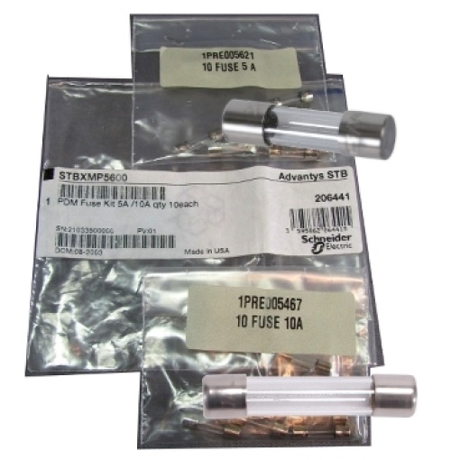 Modicon STB - kit de fusíveis PDM - para Módulo de ES - 5 fusíveis de 10 A