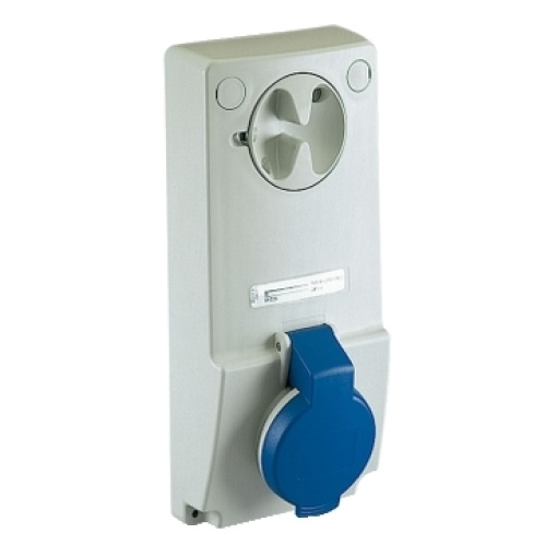 Unika interlocked socket - 32 A - 2P  E - 200...250 V AC - IP44 - panel