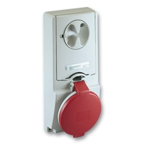 Unika interlocked socket - 16 A - 2P  E - 380...415 V AC - IP44 - panel