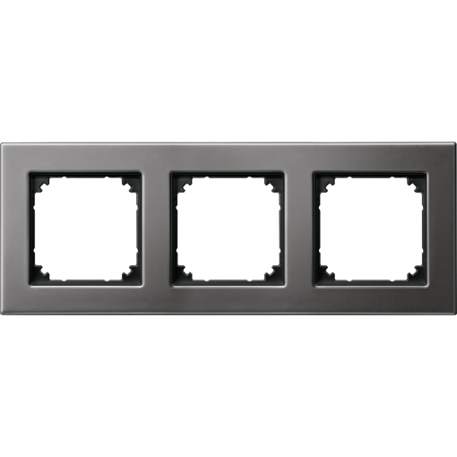 Quadro, metal Merten M-Plan, 3 elementos, rhodium cinza