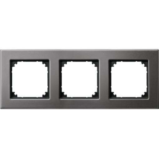 Quadro, metal Merten M-Plan, 3 elementos, rhodium cinza