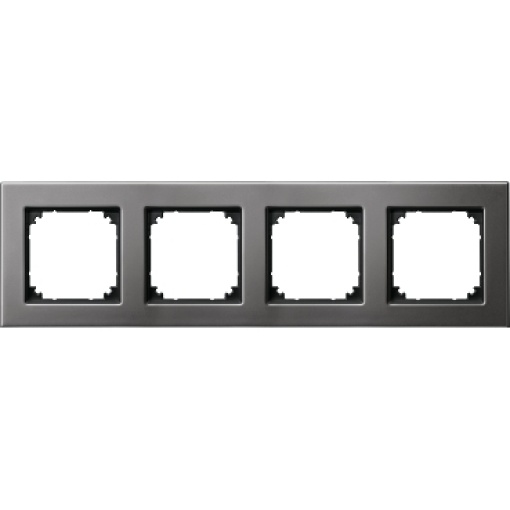 Quadro, metal Merten M-Plan, 4 elementos, rhodium cinza