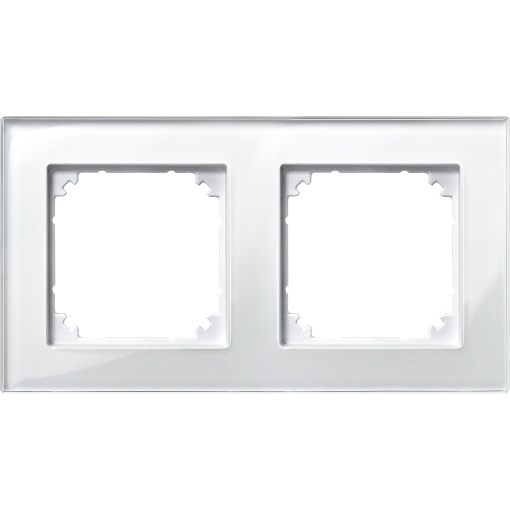Quadro, vidro do Merten M-Plan, 2 elementos, branco brilhante