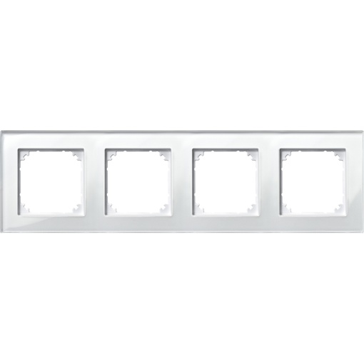 Quadro, vidro do Merten M-Plan, 4 elementos, branco brilhante