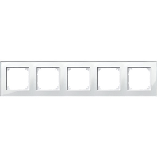Quadro, vidro do Merten M-Plan, 5 elementos, branco brilhante