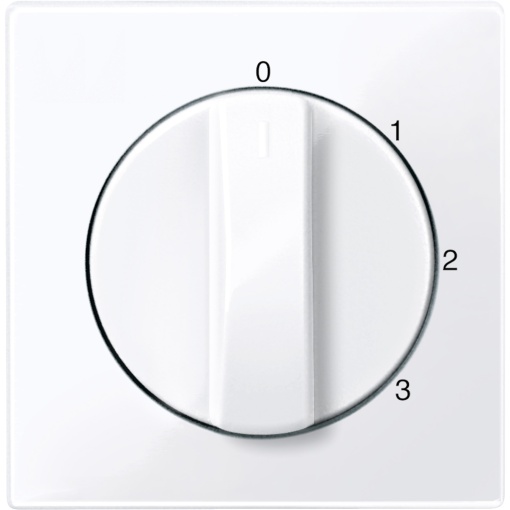 Placa central para interrutor rotativo de três passos, branco ativo, brilhante, System M
