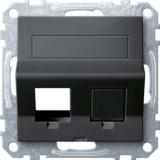 Centro duplo para conectores inclinado antracite System M