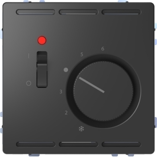 Controlador de temperatura ambiente 230 V c interruptor e centro, antracite, D-Life