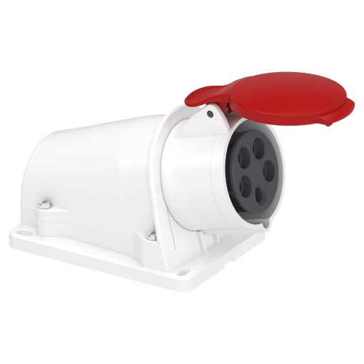 PratiKa socket - screw - angled - 16A - 3P  N  E - 380...415 V AC - wall