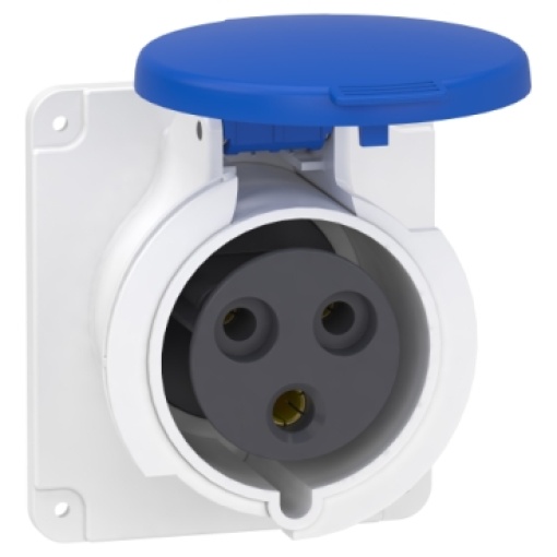 PratiKa socket - screw - straight - 32A - 2P  E - 200...250 V AC - panel