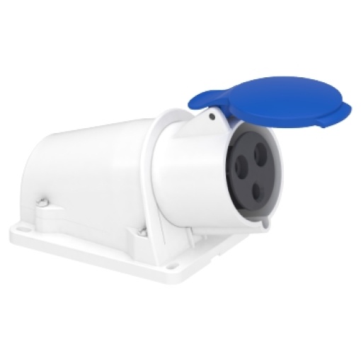 PratiKa socket - screw - angled - 32A - 2P  E - 200...250 V AC - wall