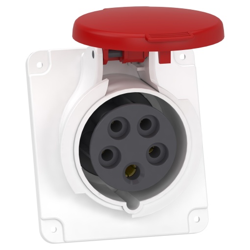 PratiKa socket - fast - angled - 16A - 3P  N  E - 380...415 V AC - panel