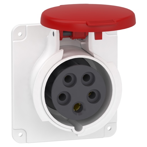 PratiKa socket - fast - straight - 16A - 3P  N  E - 380...415 V AC - panel