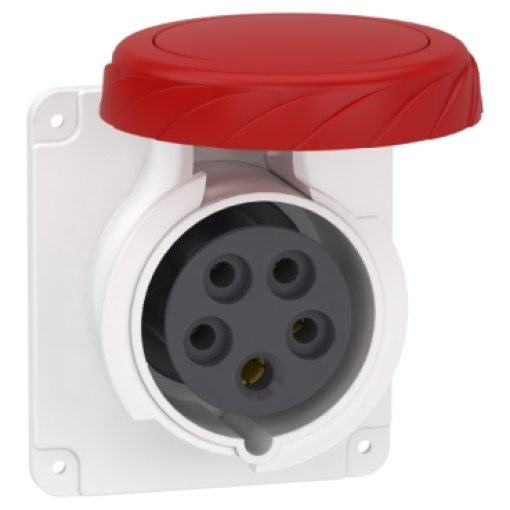 PratiKa socket - fast - straight - 16A - 3P  N  E - 380...415 V AC - panel