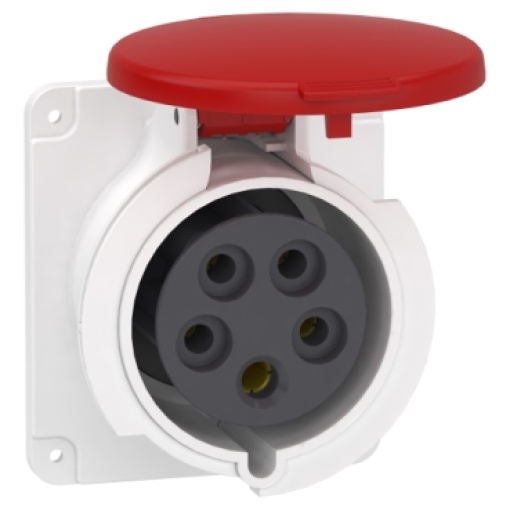 PratiKa socket - fast - straight - 32A - 3P  N  E - 380...415 V AC - panel