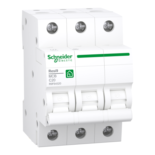 Disjuntor, Resi9, 3P , 20A, Curva C, 3000A IEC 60898-1