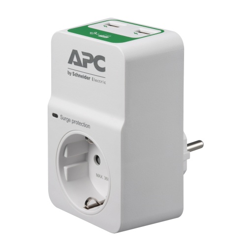 Protetor de sobretensões, APC Essential SurgeArrest, 1 Saída, 230V, Carregador 2 USB, Tomada 2PT