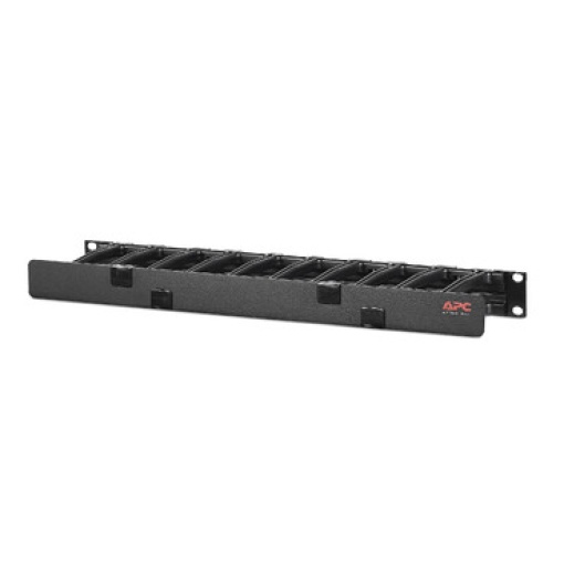 Gestor de cabos Horizontal, 1U x 4 polegadas de profundidade, lado unico com tampa