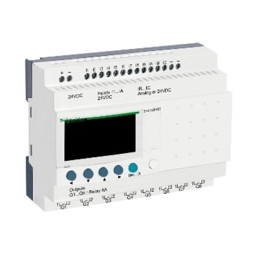 Relé inteligente compacto zelio logic - 20 e s - 24 v cc  sem relógio - ecrã