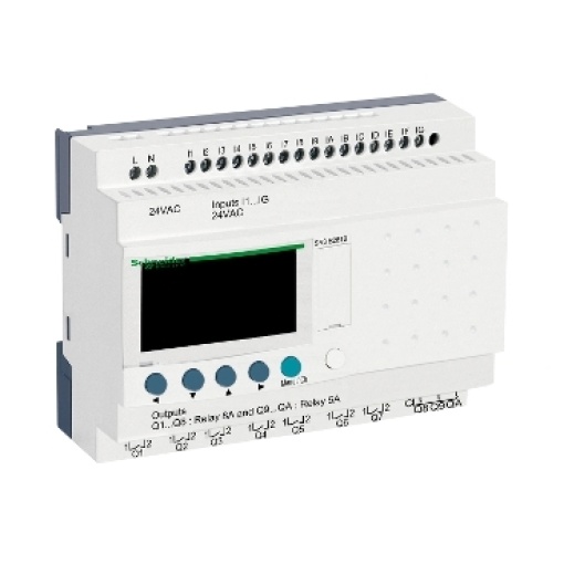 Relé programável Zelio logic - 24 e s - 24 v ca  relógio - ecrã