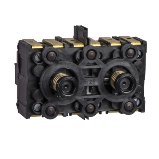 Bloco de contacto de retorno por mola - 3 na - montagem frontal, centros de 40 mm