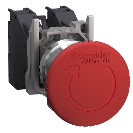 Botão de pressão de paragem de emergência completo, Harmony XB4, Atmosfera explosiva, RODAR PARA DESENCRAVAR