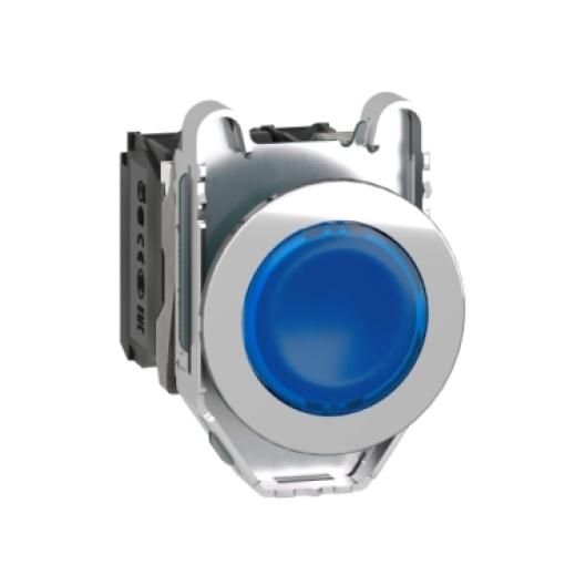 botão flush   luminosous azul 1no 24v ac led 1nc