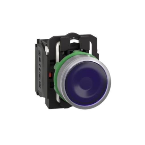 botão   luminosous azul led 230vac 1na1nc  cor cim