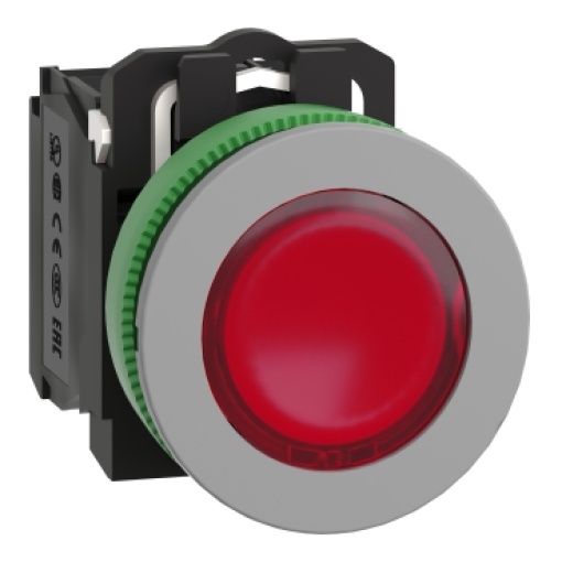 botão flush   luminosous  vermelho  1na1nc col led 24vac