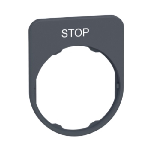 Placa inscrição flush 30x40mm "stop" co
