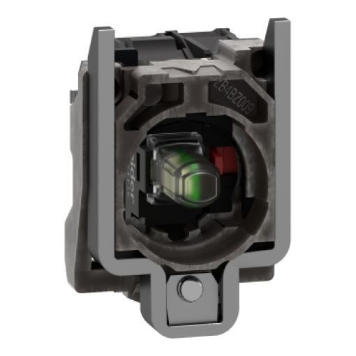 Corpo completocontato e bloco luminoso, Harmony XB4, branco, LED universal, corpocolar de fixação, 1NC, 110...120V