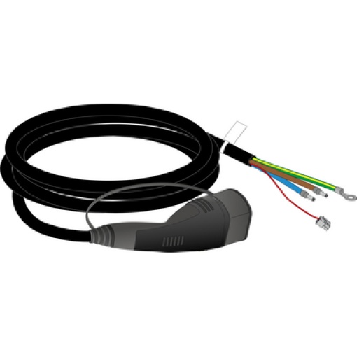 Cabo de carregamento, EVlink Pro ACAC Metal, 5 m, 32 A, trifásico, conector T2, terminação por crimpagem na extremidade da estação de carregamento